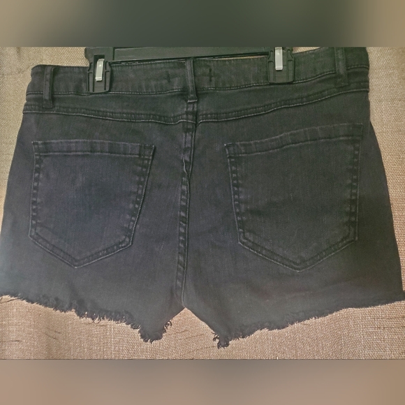 Americana stars and stripes black and white fringe shorts Forever 21 SZ 29 - Picture 4 of 6